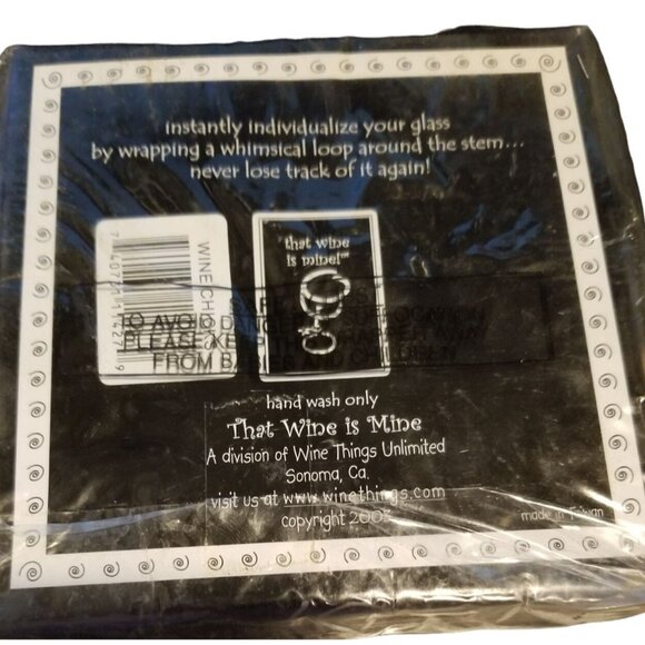 That Wine is Mine Wine Charms On the Beach 6-Piece Markers Charms Tags Glasses W - Picture 5 of 5